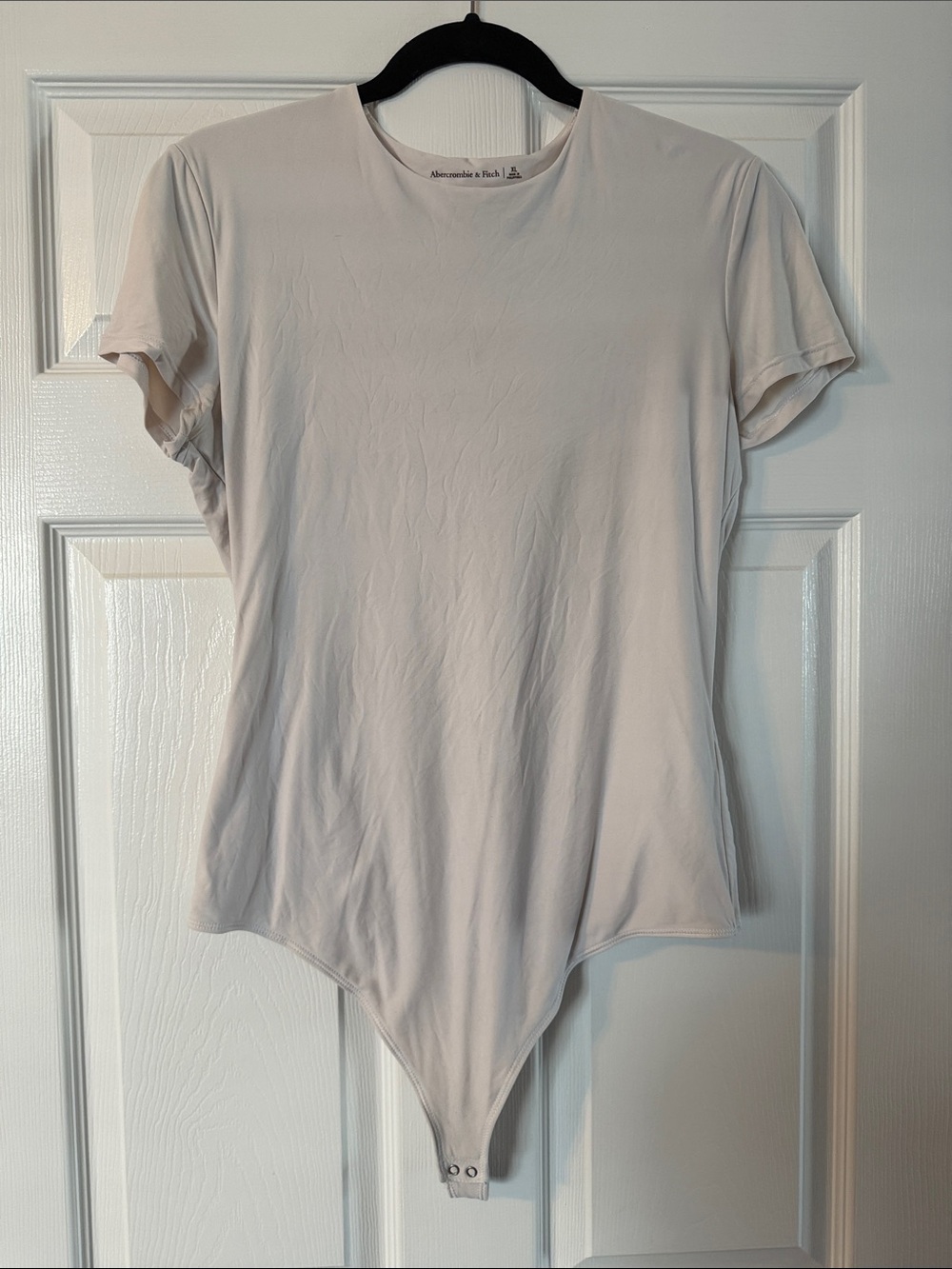 Abercrombie & Fitch White Short Sleeve Thong Bodysuit